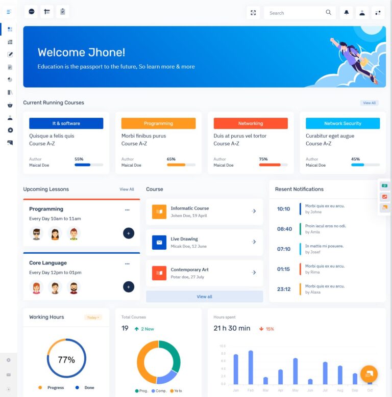 LMS Dashboard Bootstrap 5 Admin Template with Bootstrap UI Kit