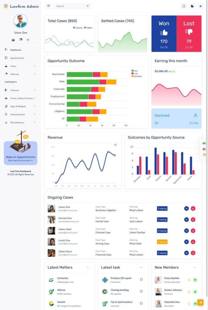 Lawfirm - Responsive Bootstrap Admin Template HTML