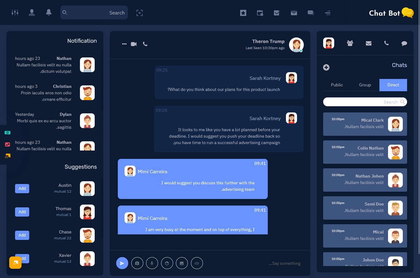 Chatbot Dashboard UI Kit Responsive Bootstrap Admin Web App Template
