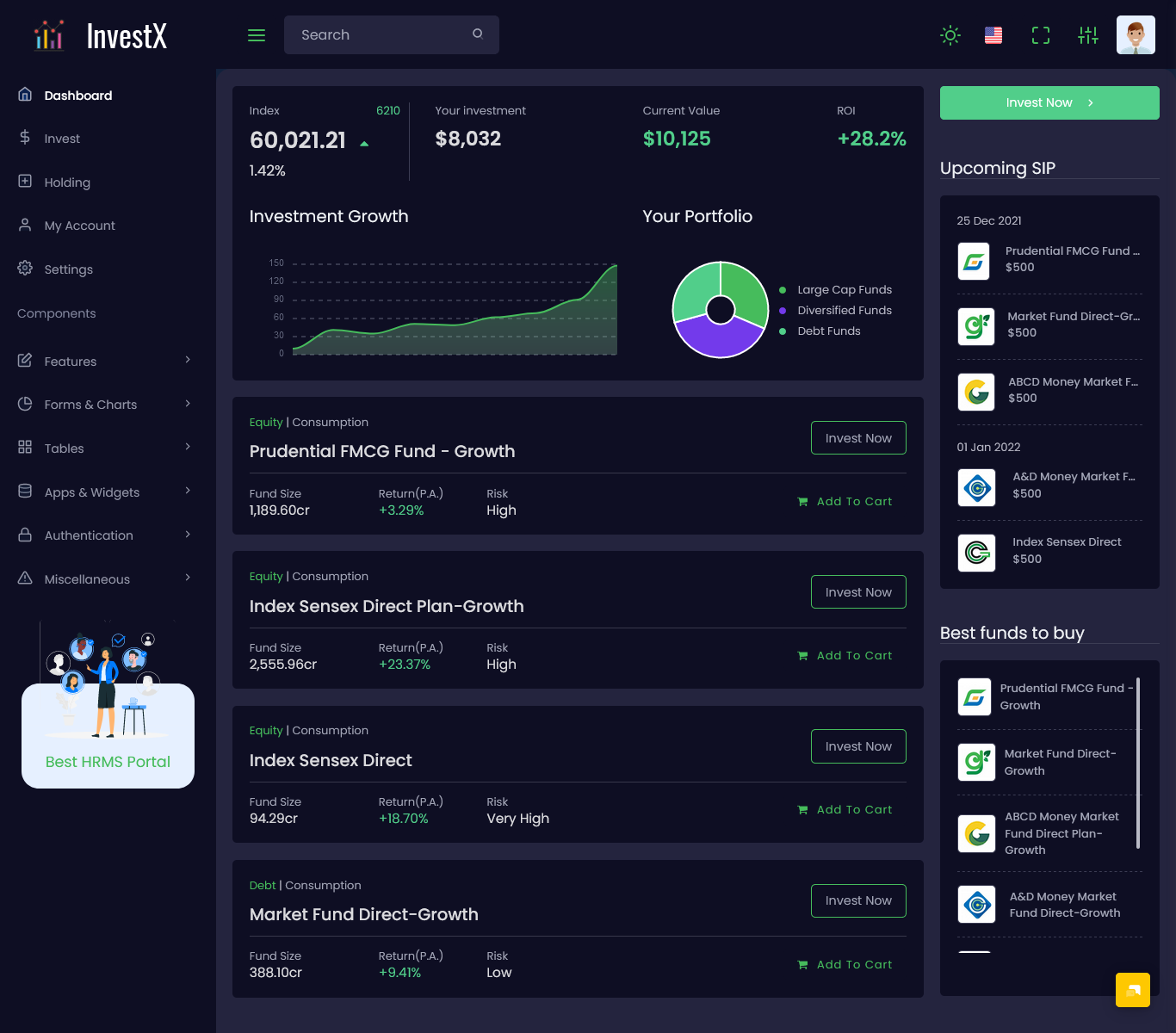 Investment Admin Dashboard