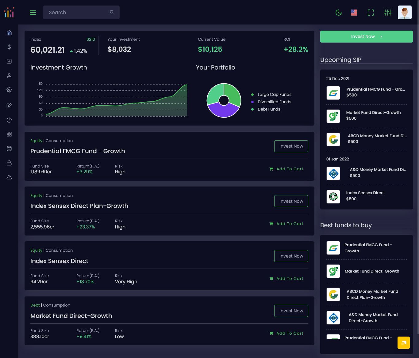 InvestX - Investment Portfolio Admin Dashboard Template 