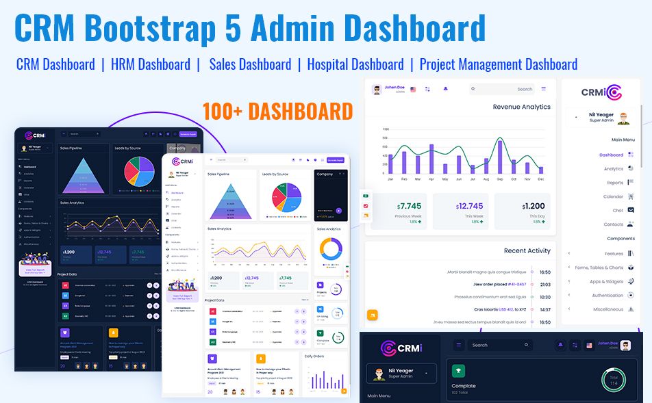 CRM Admin Dashboard Template