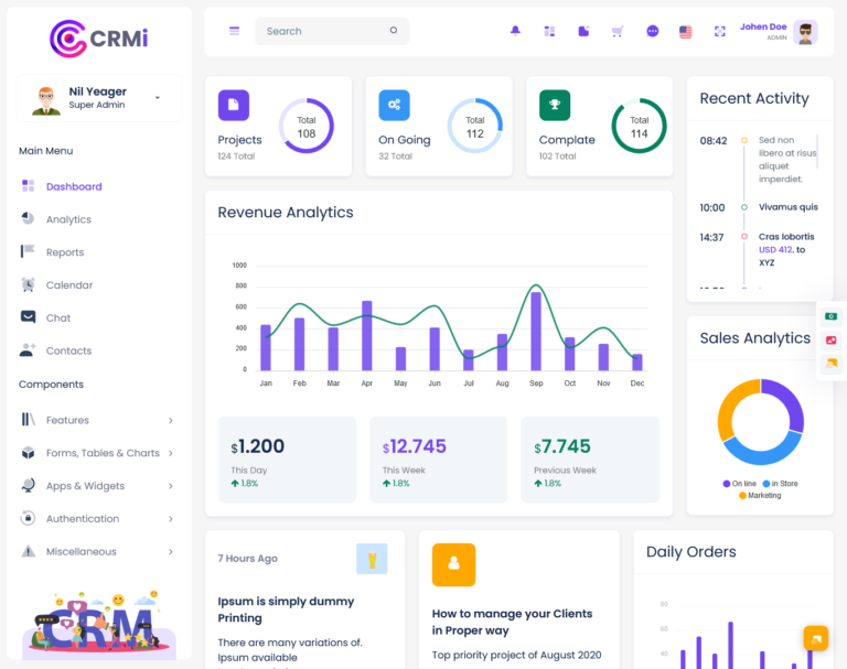 The Most Powerful CRM Dashboard Bootstrap 5 Admin Template for 2022