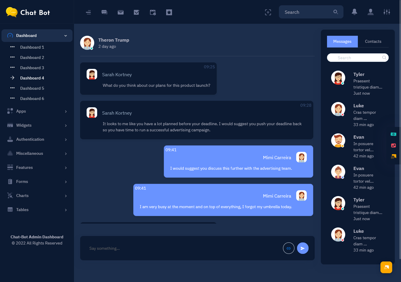 chatbot dashboard