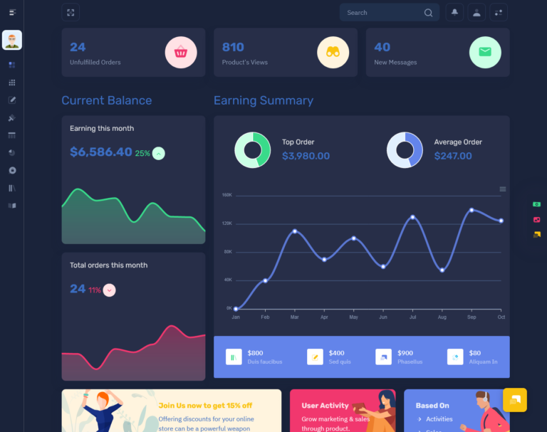 Admin Dashboard Template and Bootstrap 5 UI Kit Web App - Power BI