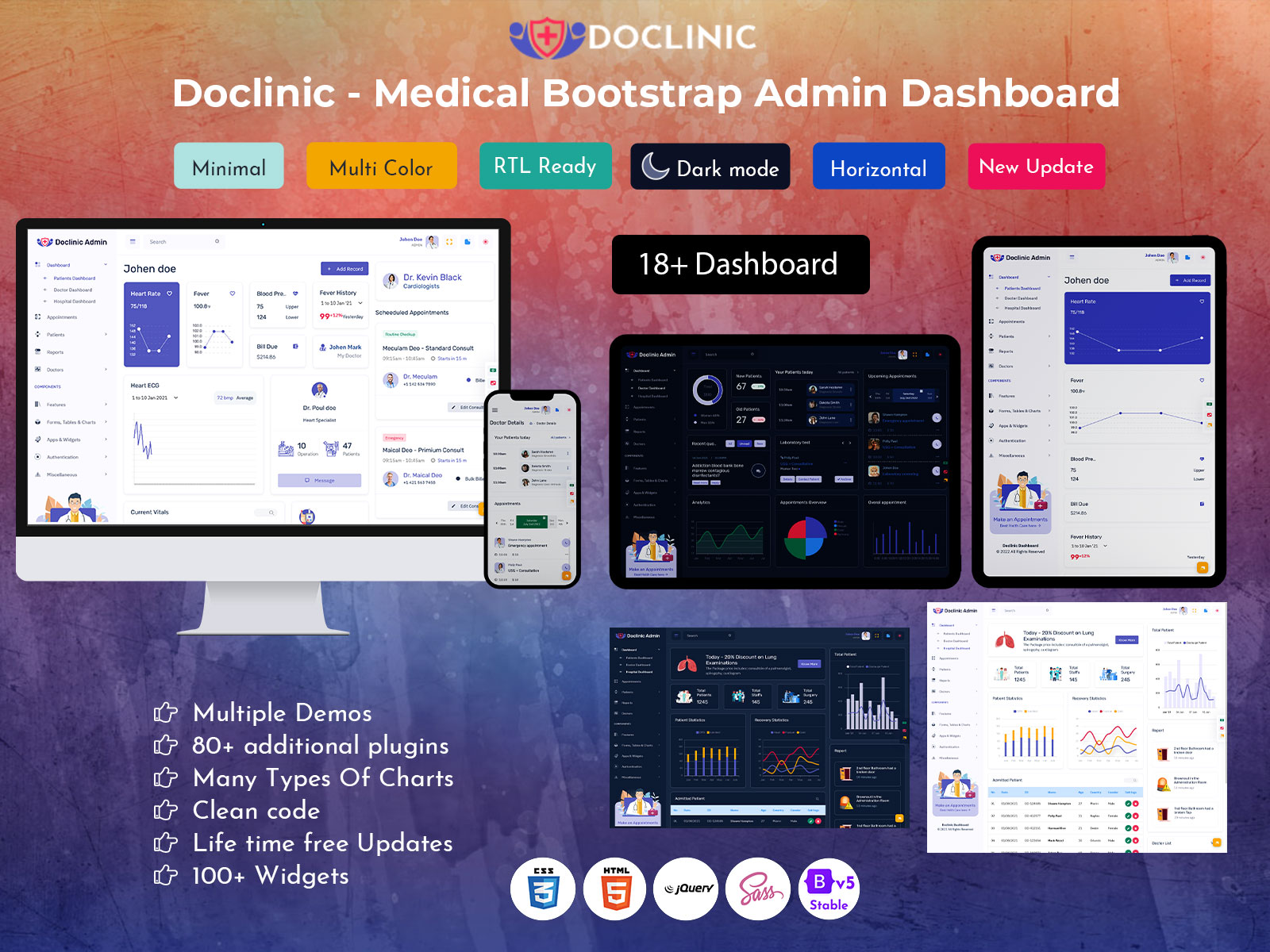 Doclinic - Medical Bootstrap Admin Dashboard