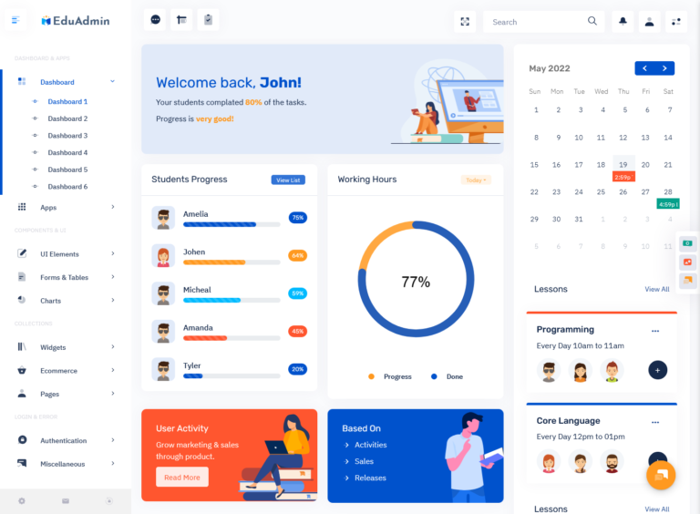 Education Bootstrap 5 Admin Template & HTML Template
