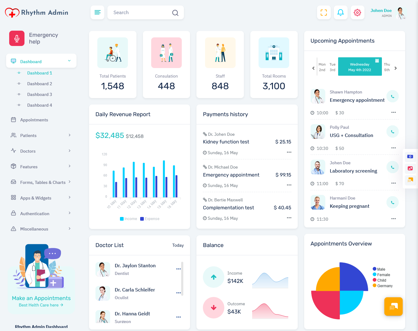 Medical Software Dashboard