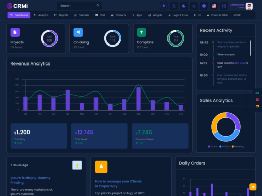 The Most Powerful CRM Dashboard Bootstrap 5 Admin Template for 2022