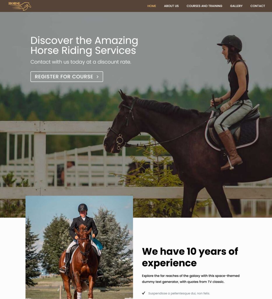 Horse HTML Template