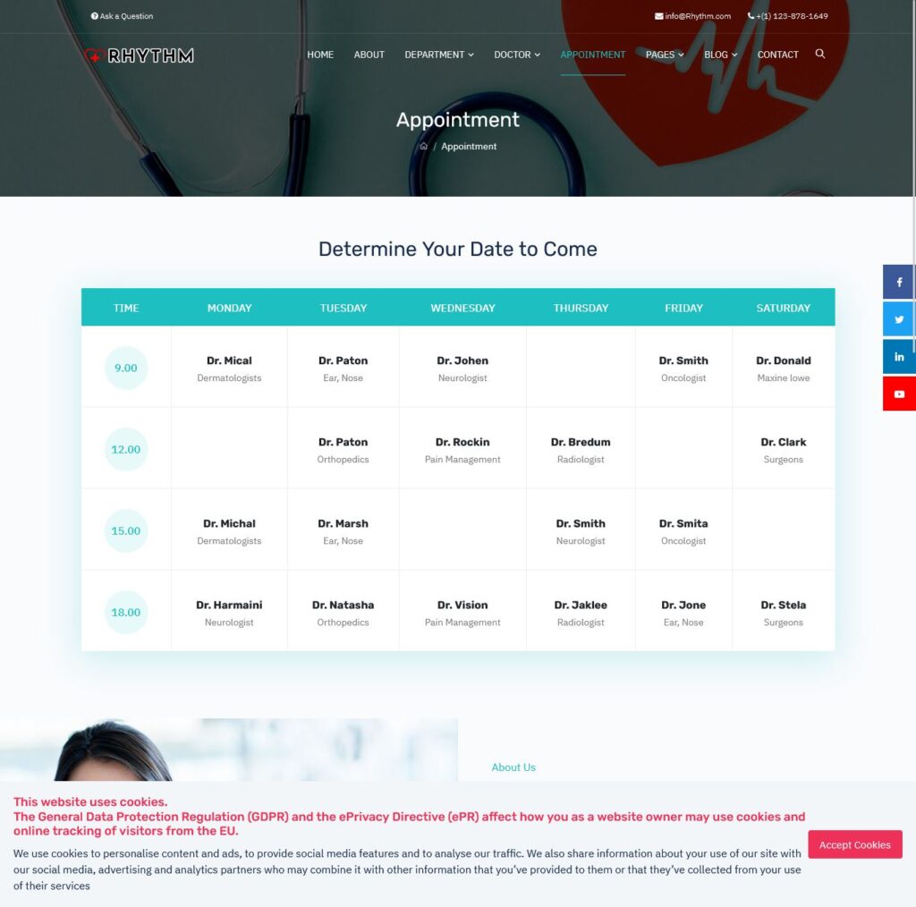 Appointment doctor - MultiPurpose Themes