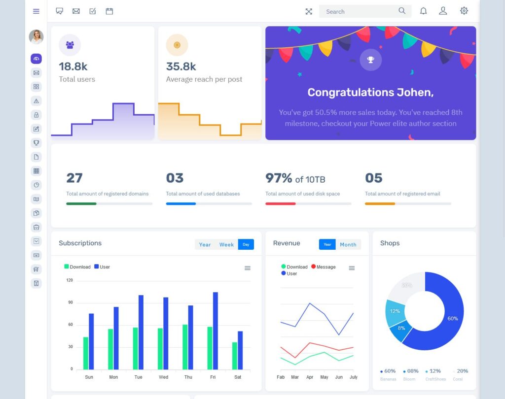Boxed Dashboard LTR - MultiPurpose Themes
