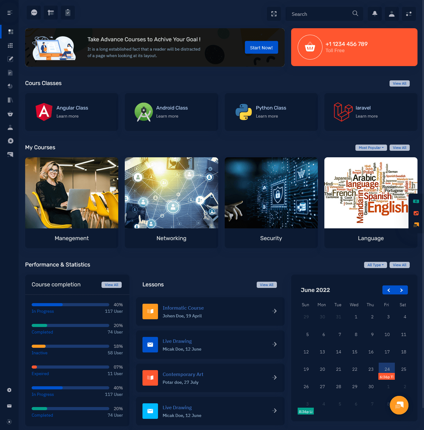 Education LMS Dashboard