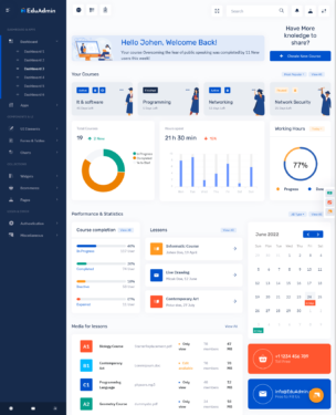 Semi Dark Sidebar Dashboard - MultiPurpose Themes