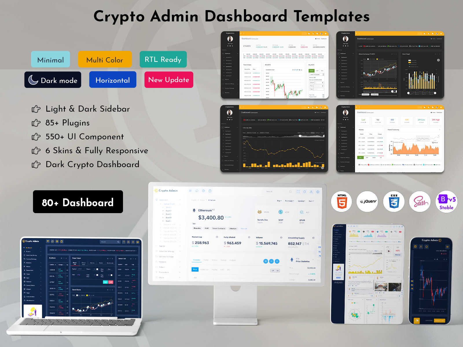 Crypto Admin Dashboard Templates