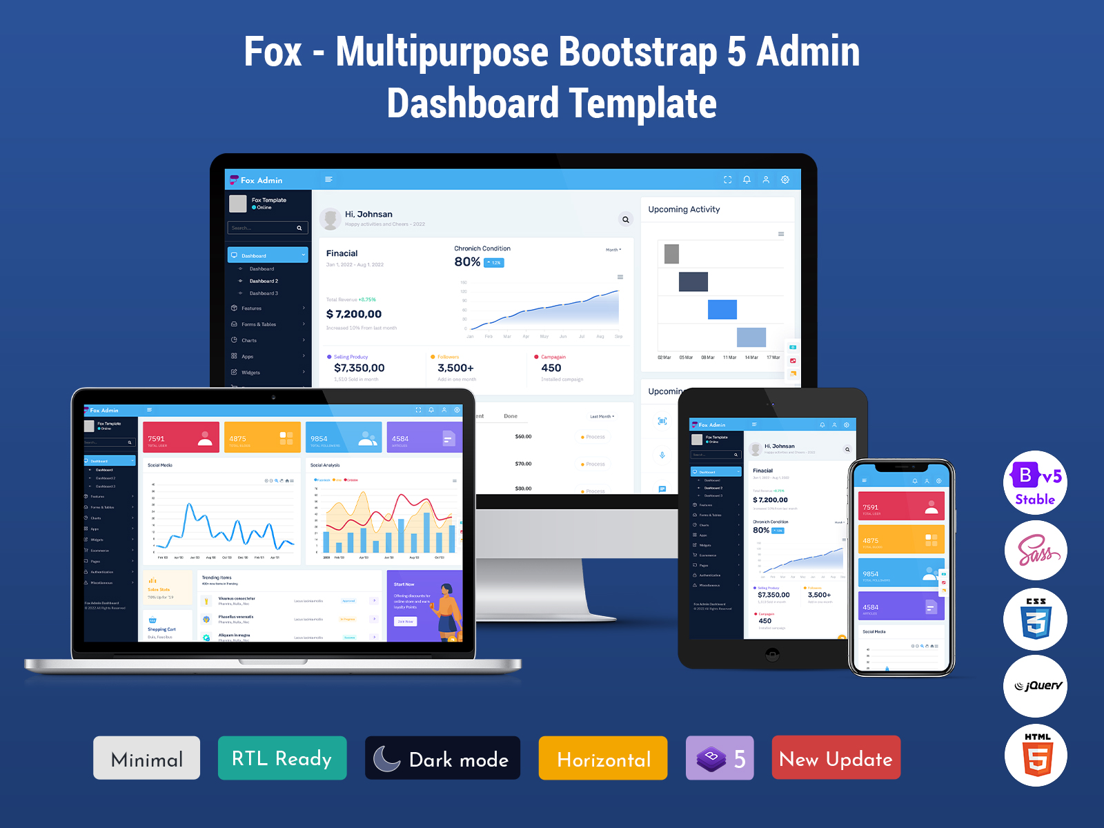 Fox - Multipurpose Bootstrap 5 Admin Dashboard Template