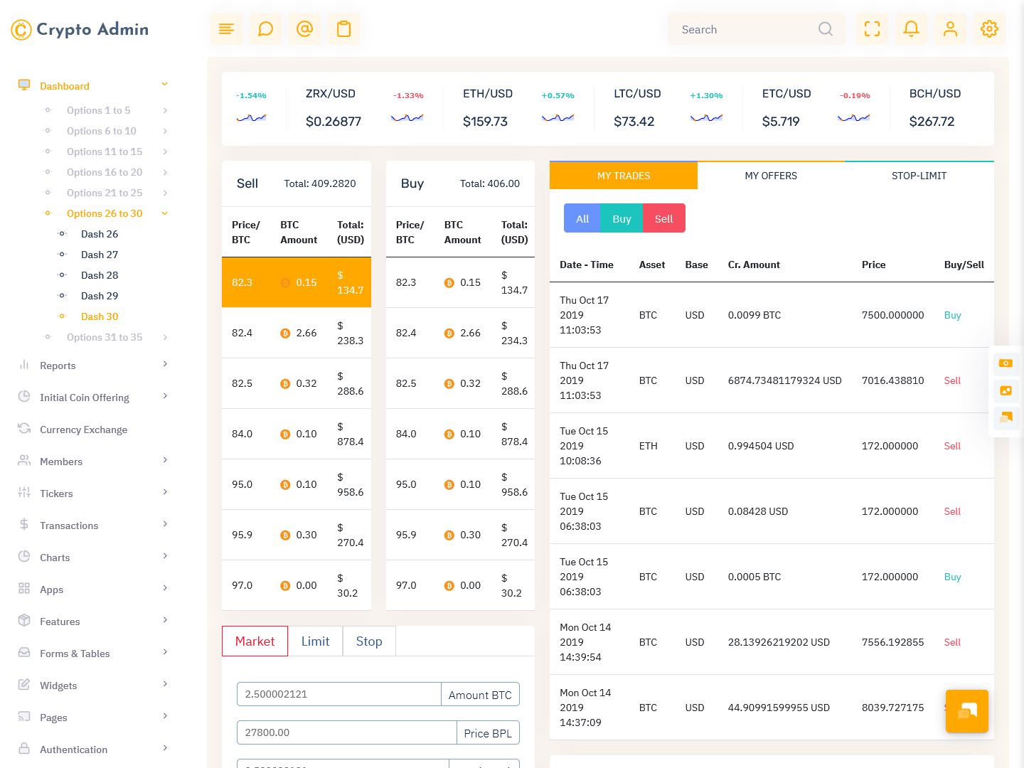 Cryptocurrency Dashboard