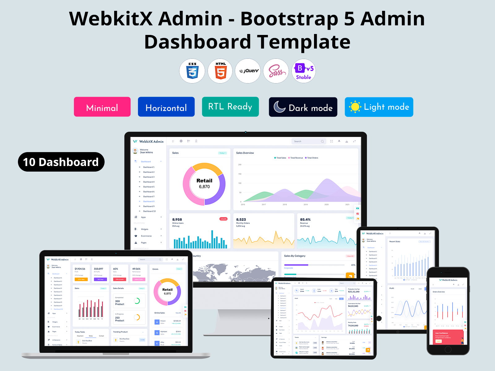 WebkitX Admin - Bootstrap 5 Admin Dashboard Template