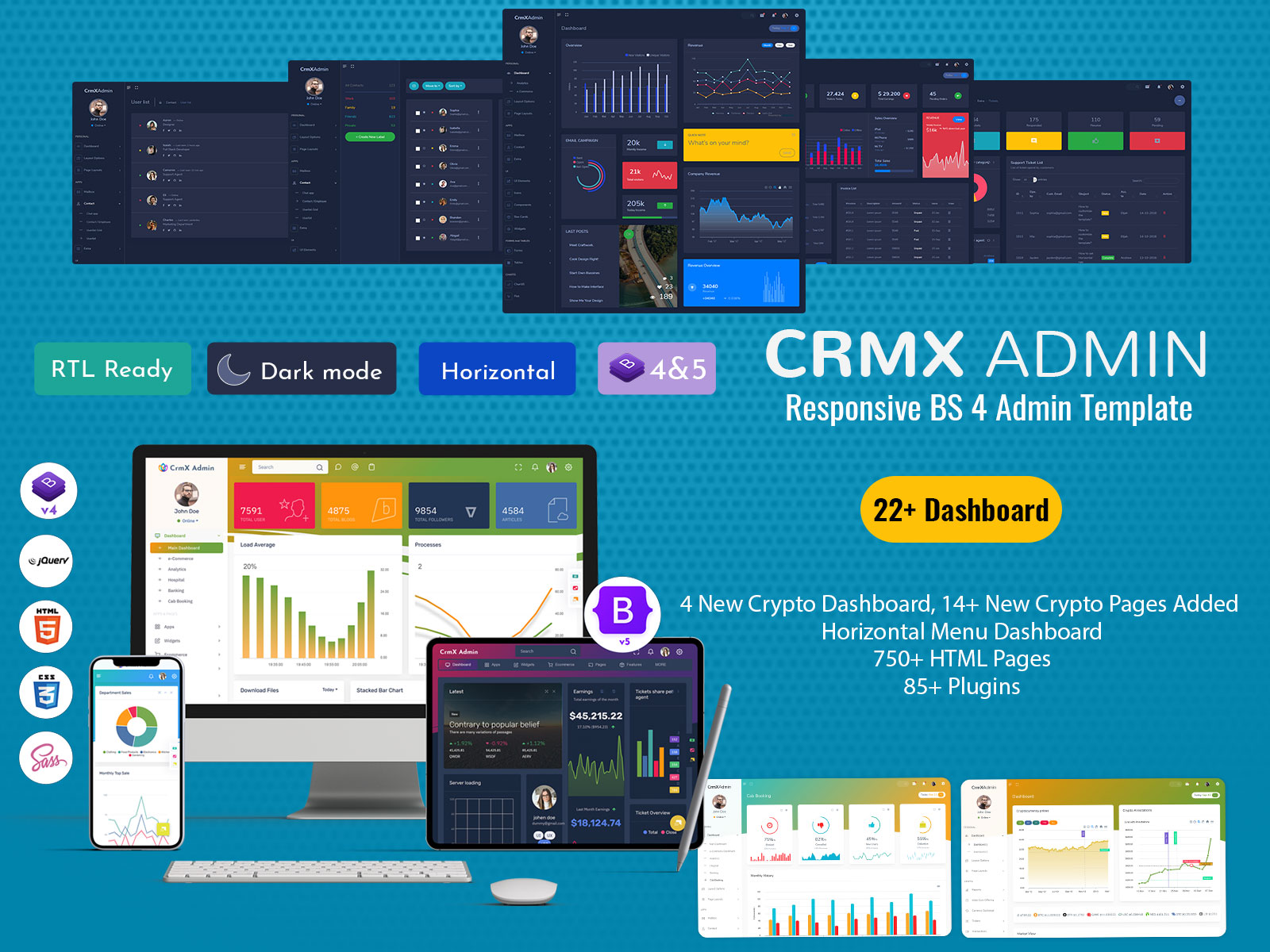 CrmX - Admin Dashboard Template