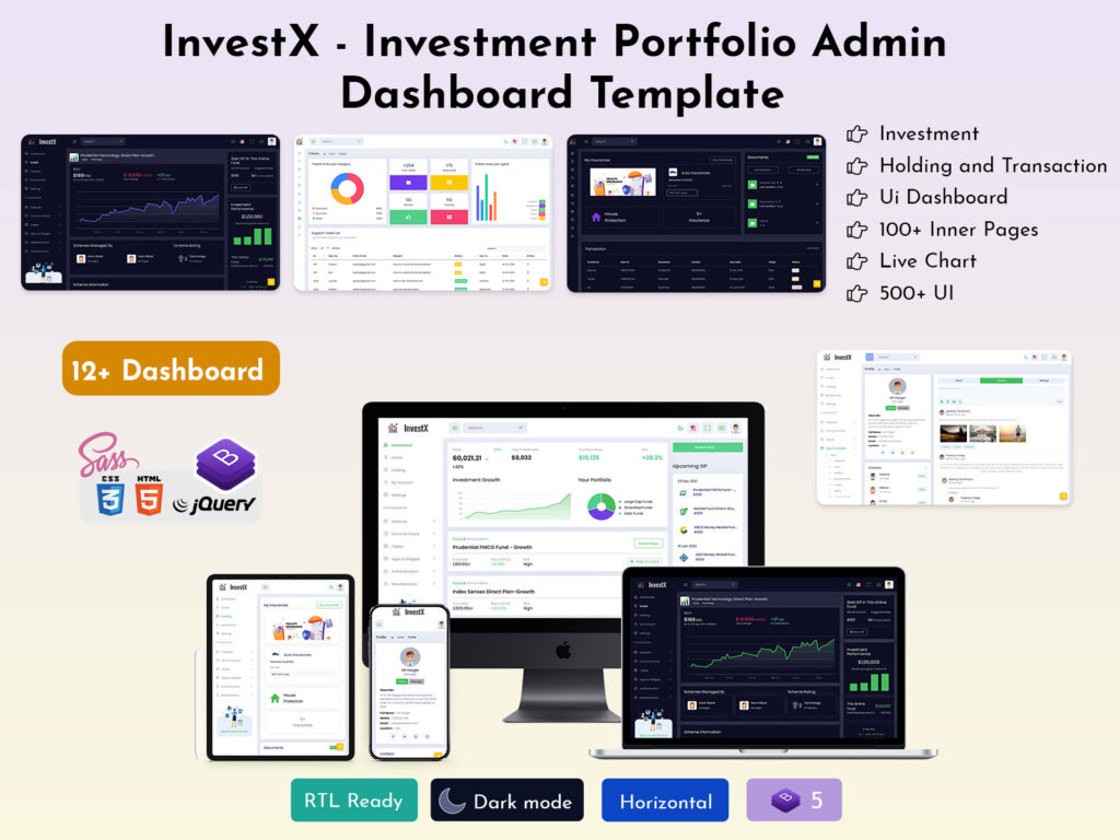 IInvestX - Investment Portfolio Admin Dashboard Template