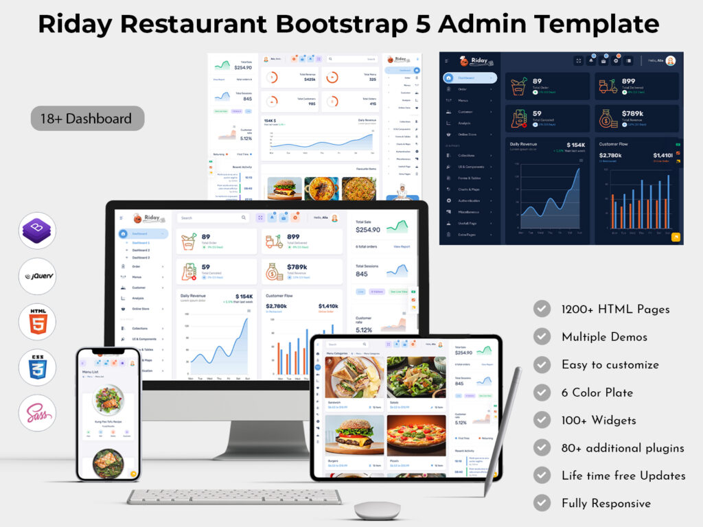 Riday Restaurant Bootstrap 5 Admin Template