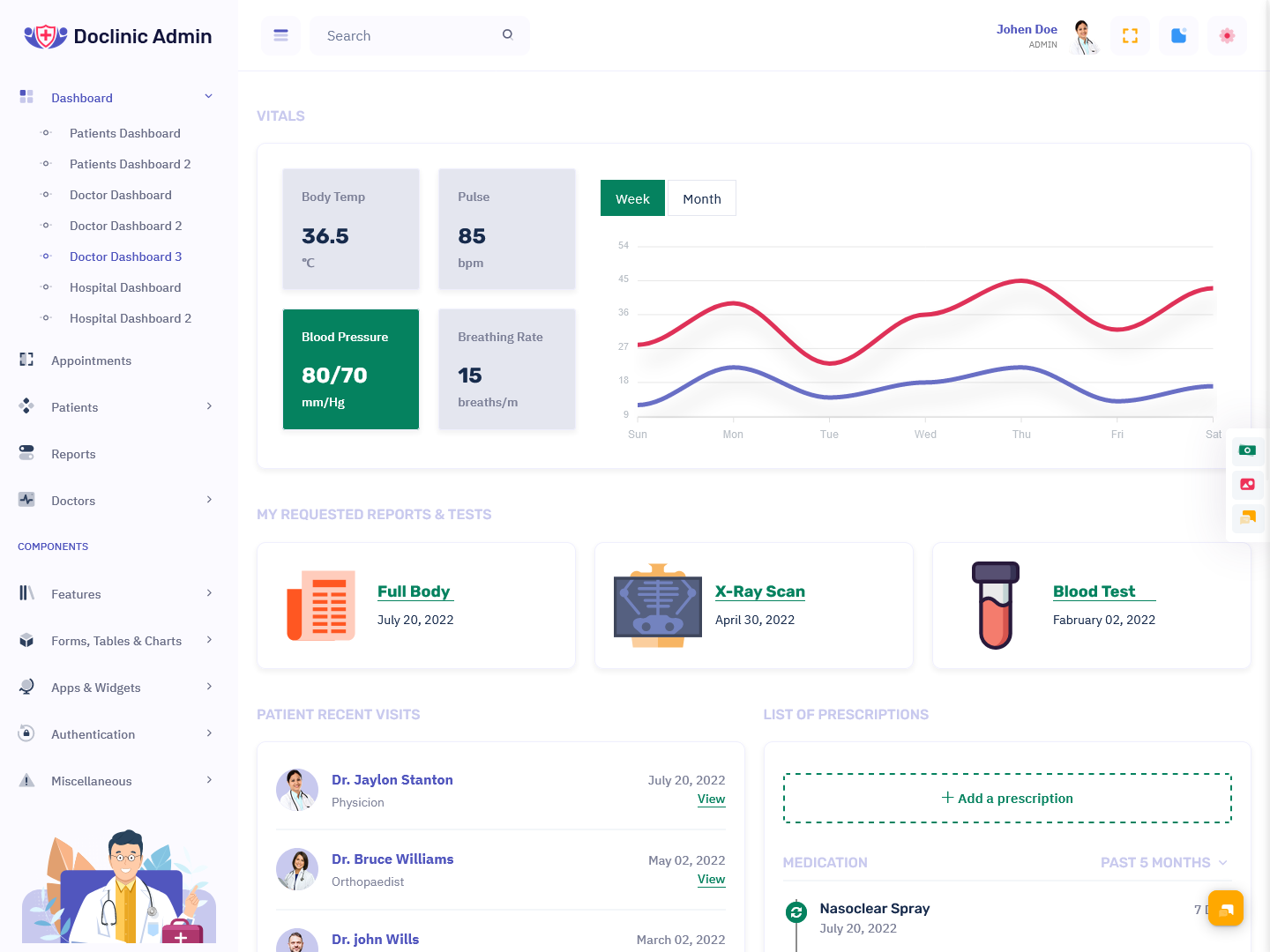 Medical Dashboard Admin Templates