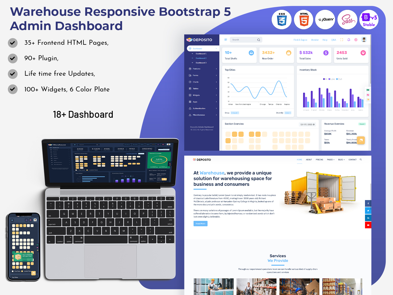 Warehouse Responsive Bootstrap 5 Admin Dashboard
