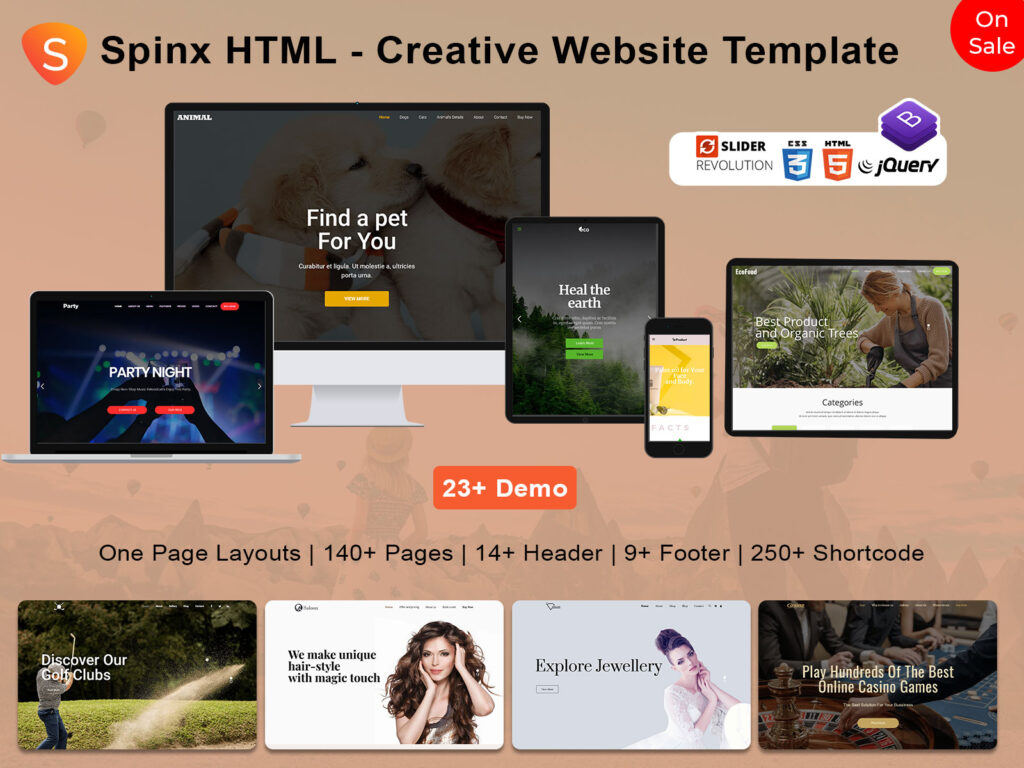 Spinx - Multipurpose Responsive Business HTML Template