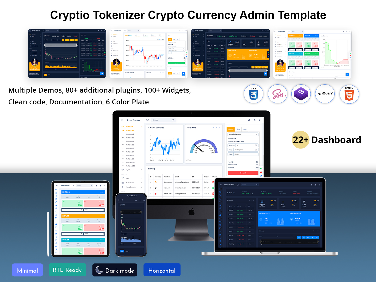 Cryptio Tokenizer Crypto Currency Admin Template