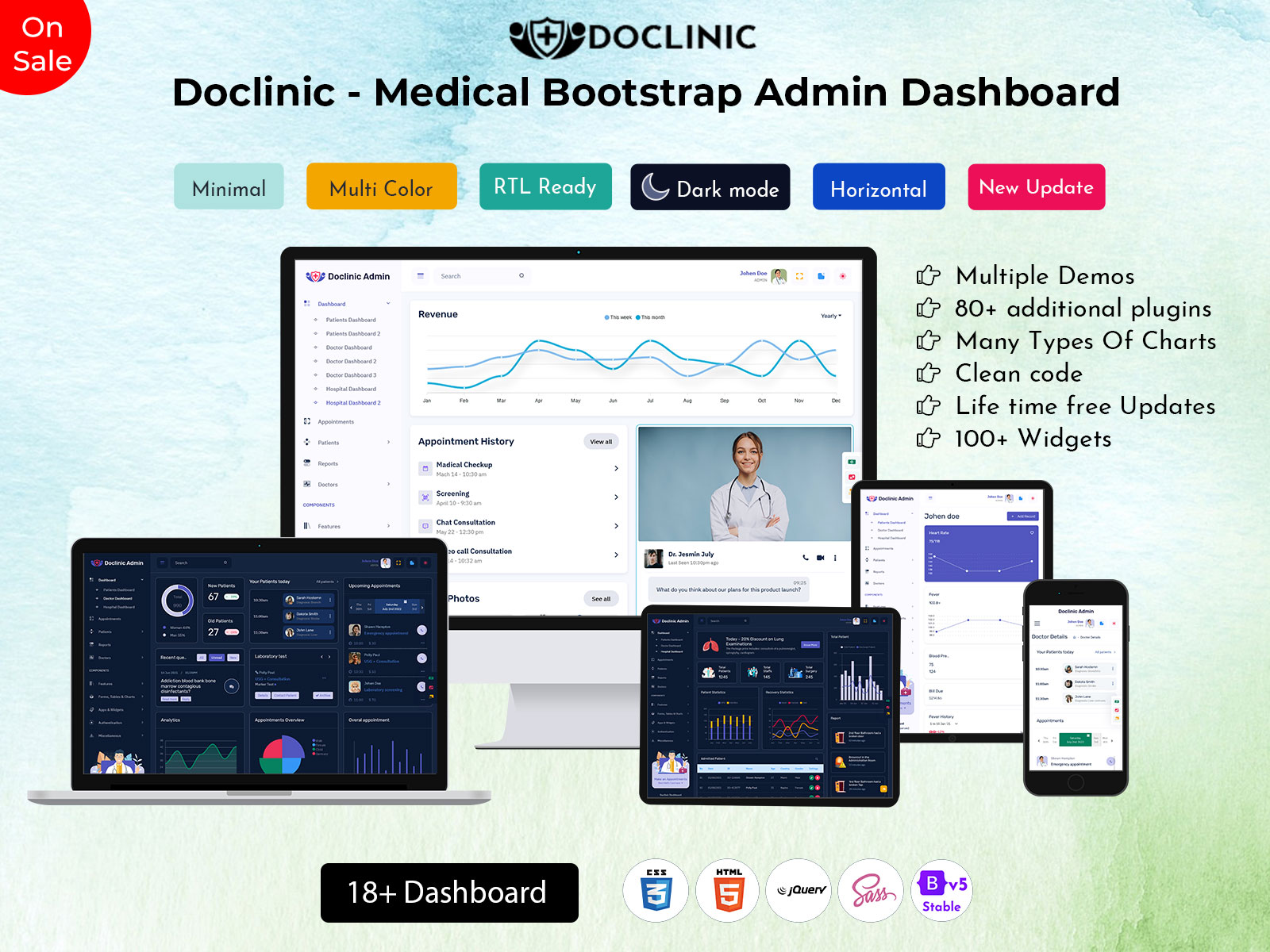 Doclinic - Medical Bootstrap 5 Admin Dashboard