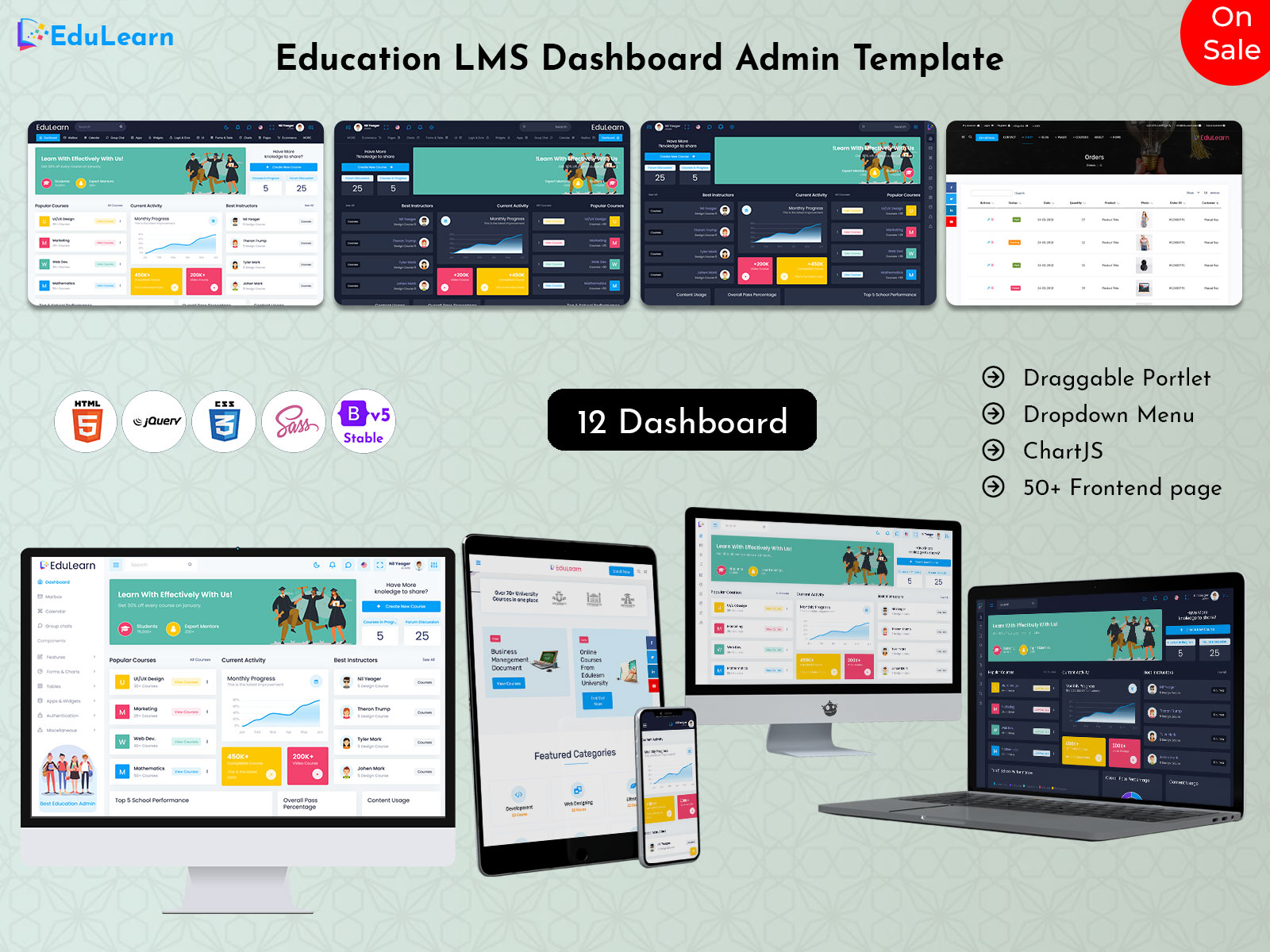 Lms Dashboard Template Free Download