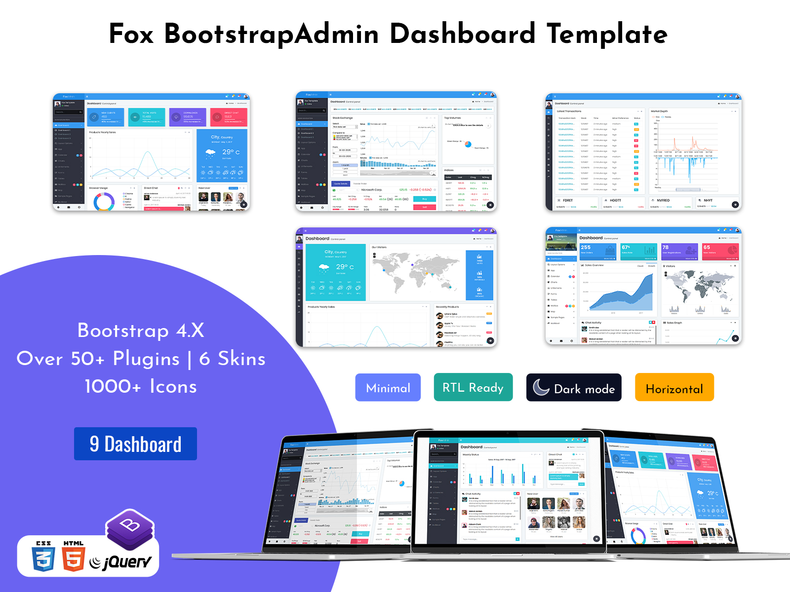 Fox - Bootstrap Admin Dashboard Template