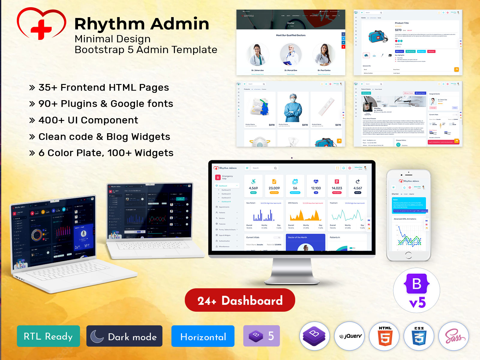 Rhythm - Medical Bootstrap 5 Admin Template