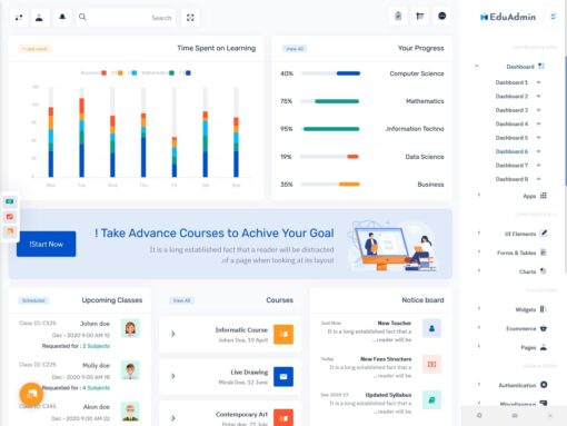 LMS Dashboard education learning management system Bootstrap 5 UI Kit