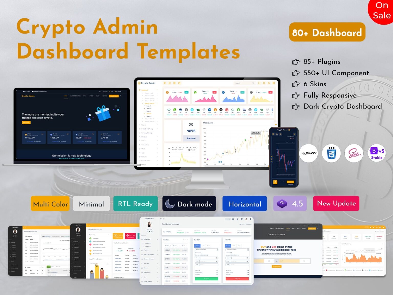 Crypto Admin Dashboard Templates - MultiPurpose Themes