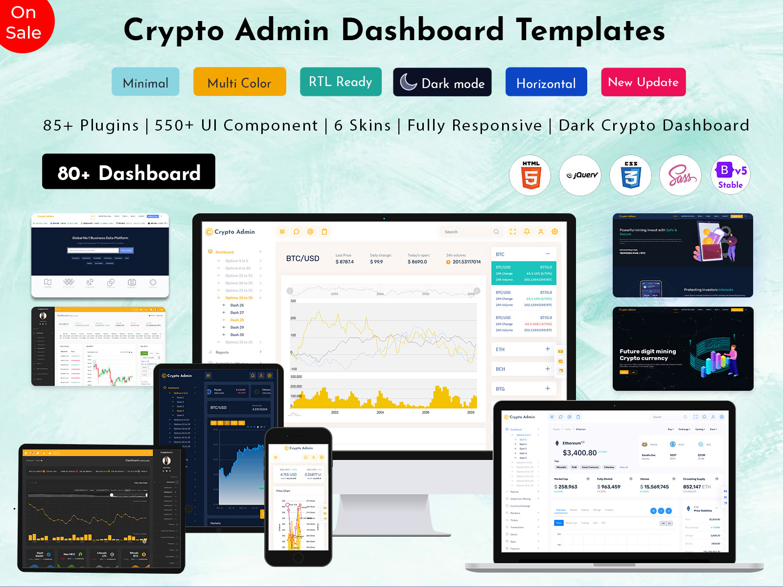 Crypto Admin Dashboard Templates