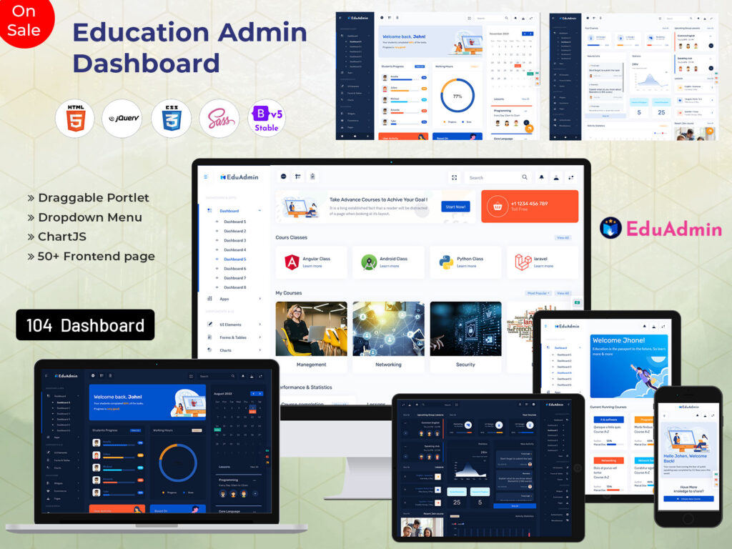 Education LMS Dashboard Admin Template