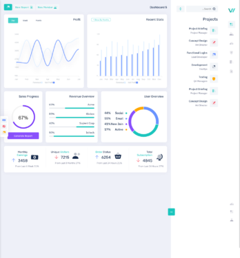 Beautiful RTL Dashboard Design of WebkitX Bootstrap Admin Template