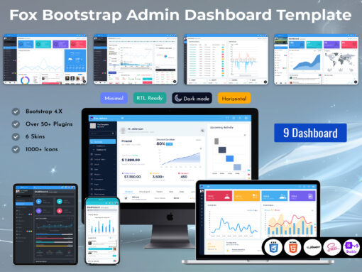 Fox Bootstrap Admin Dashboard Template - MultiPurpose Themes