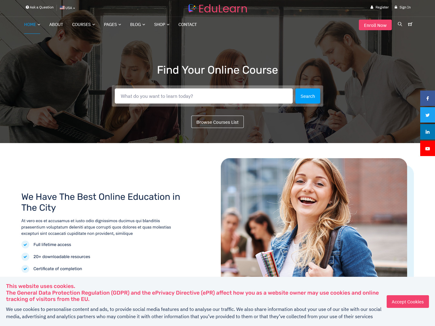Education Courses Dashboard