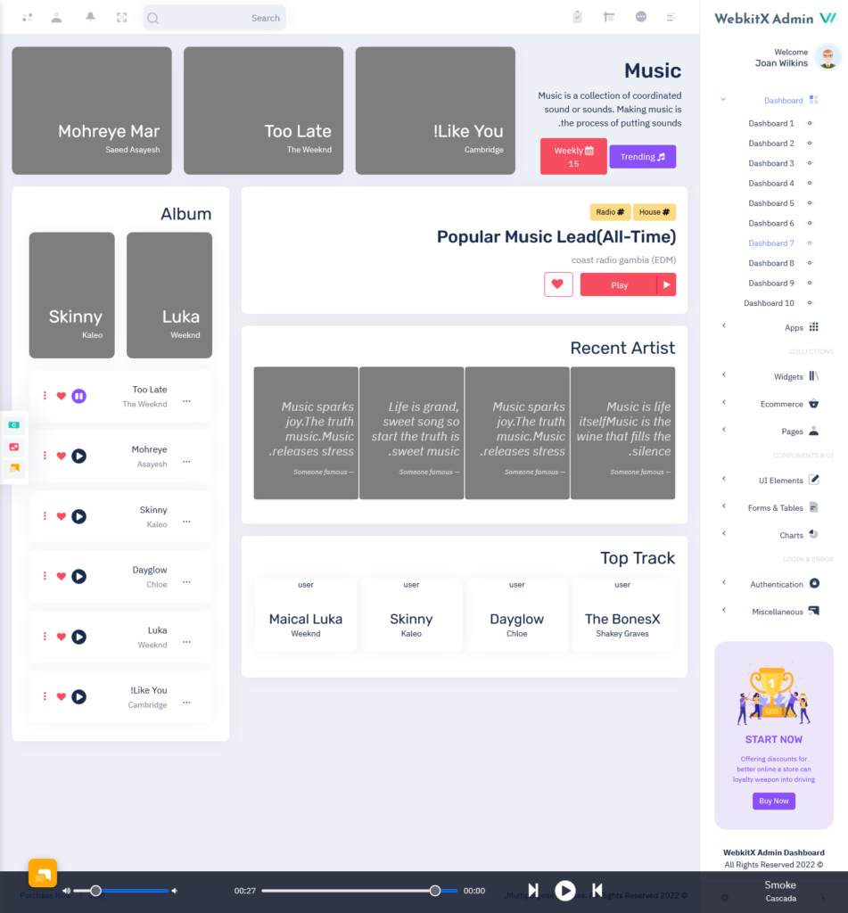 Best RTL Light Bootstrap Dashboard OF kitX App Templates