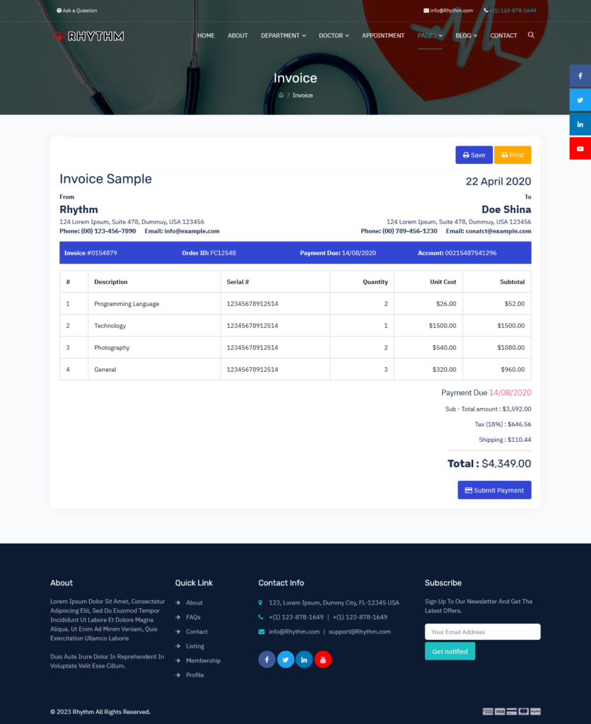 Hospital Software Dashboard Bootstrap 5 Template