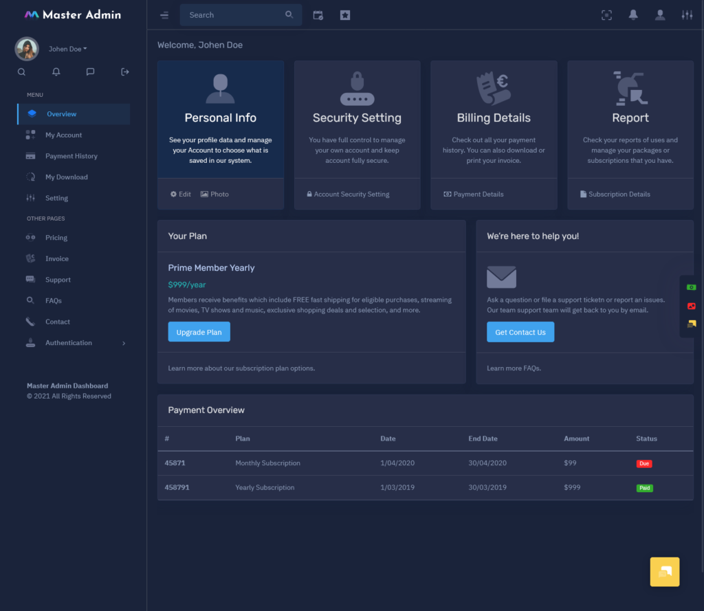 Master Admin - Dark Dashboard Design With Bootstrap Admin Panel