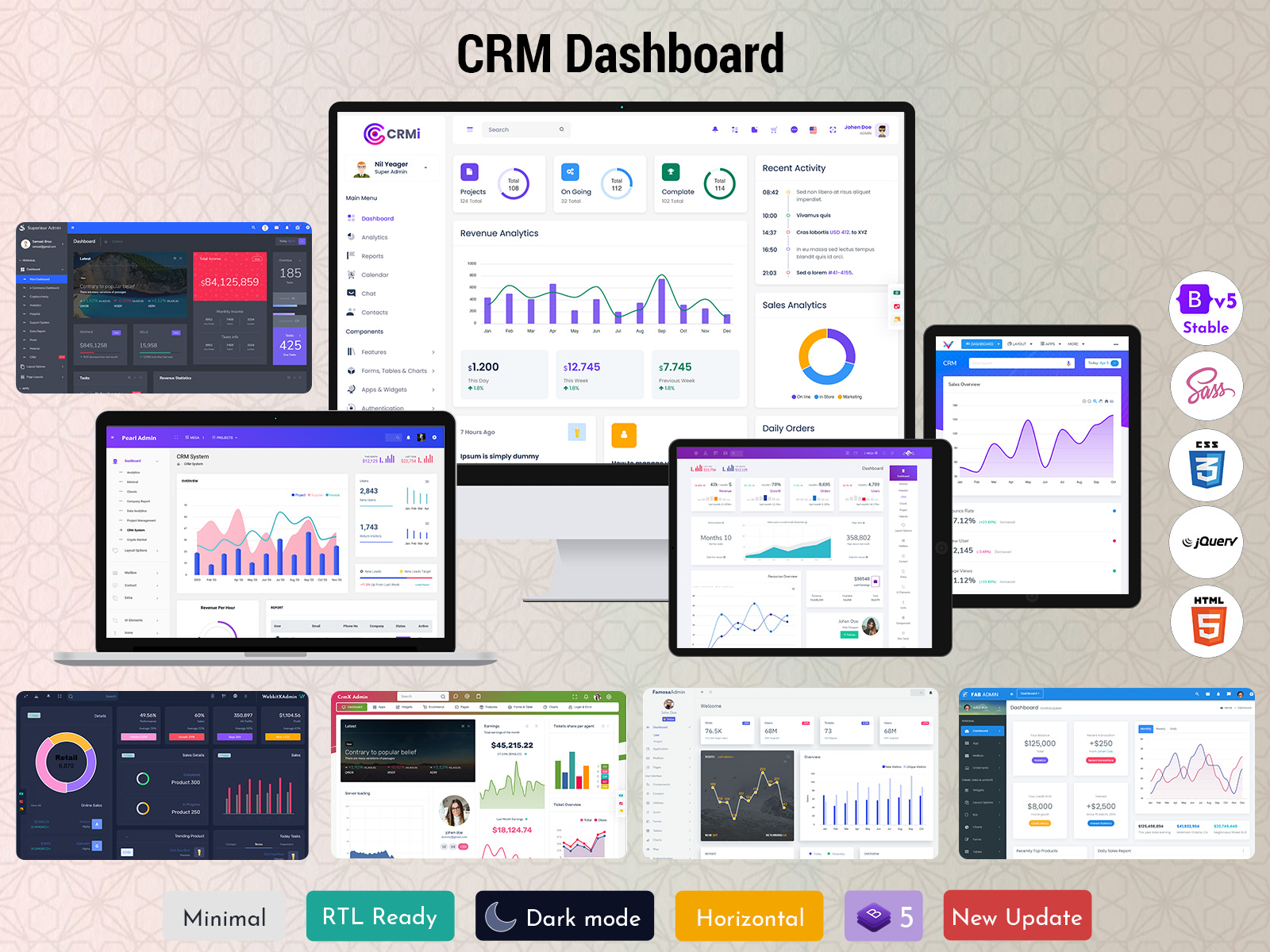Best CRM Software Dashboard Design Bootstrap Admin Template