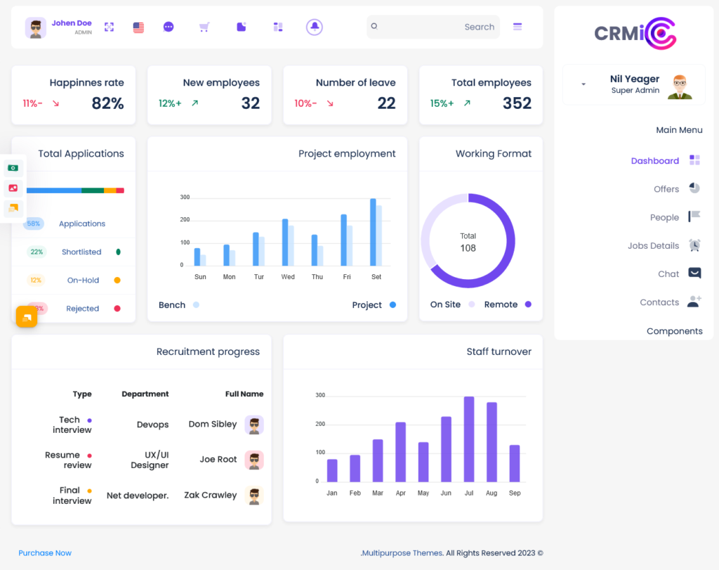 3-CRMi - HRM - MultiPurpose Themes