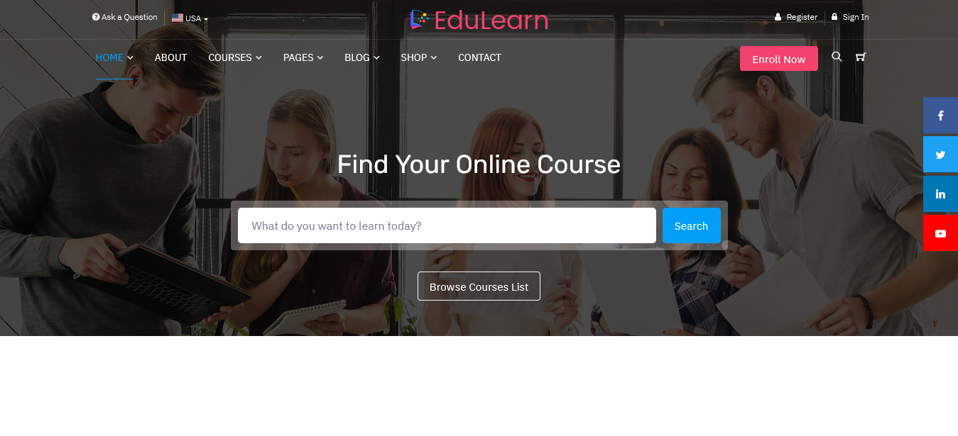Online Education Courses Dashboard