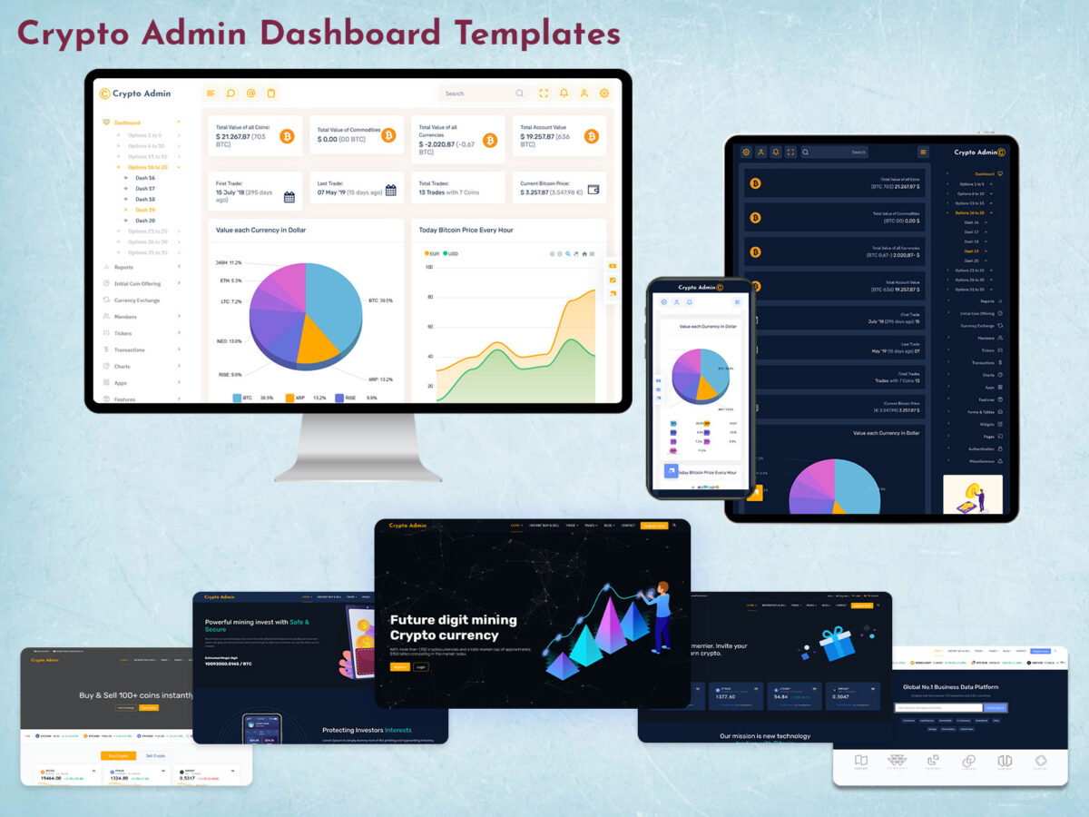Popular Cryptocurrency Admin Dashboard Template - Crypto Admin