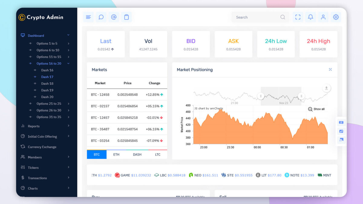 Popular Cryptocurrency Dashboard Admin Template - Crypto Admin