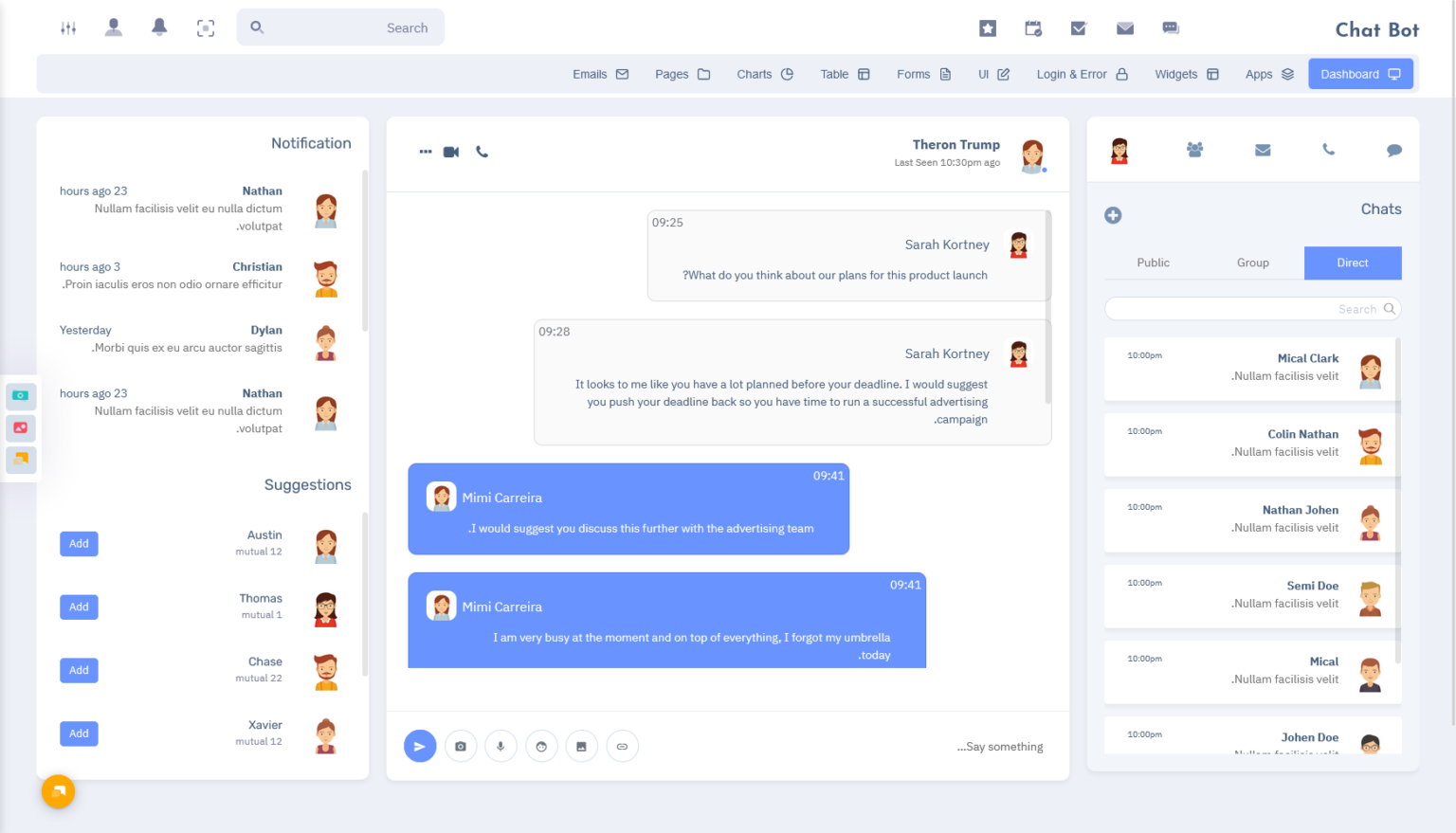 Exploring the our Chat Application Dashboard with Chatbot Admin