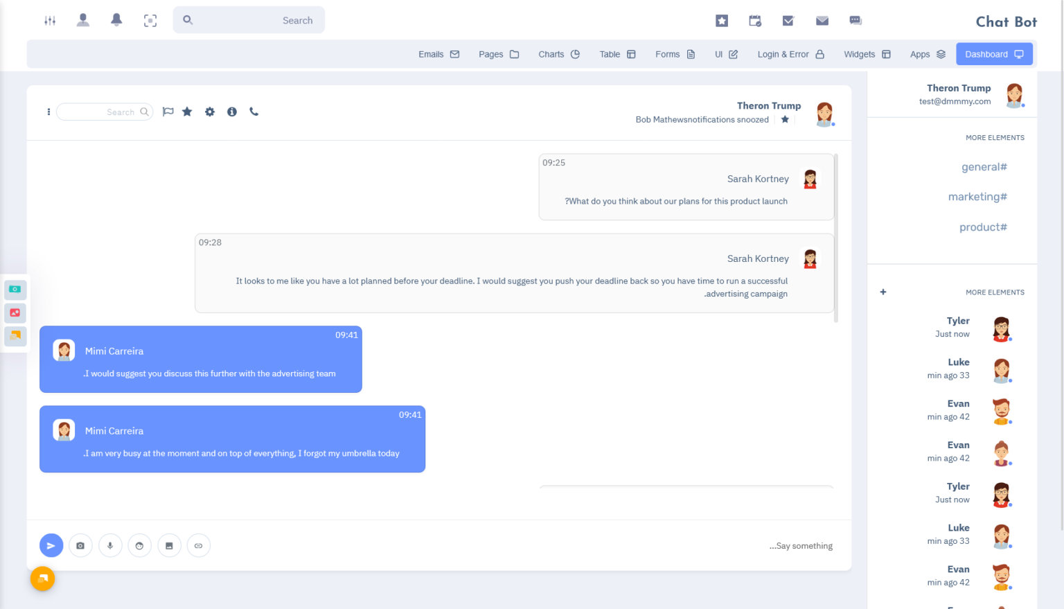 Exploring the our Chat Application Dashboard with Chatbot Admin